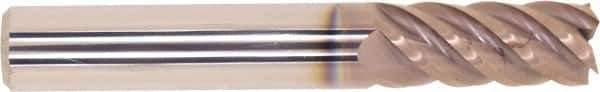 Millstar - 3/8", 15/16" LOC, 3/8" Shank Diam, 2-1/2" OAL, 5 Flute, Solid Carbide Square End Mill - Single End, HSN Finish, Helical Flute, Centercutting, Right Hand Cut, Right Hand Flute, Series EIV5 - USA Tool & Supply
