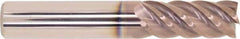 Millstar - 16mm, 40mm LOC, 16mm Shank Diam, 100mm OAL, 5 Flute, Solid Carbide Square End Mill - Single End, HSN Finish, Helical Flute, Centercutting, Right Hand Cut, Right Hand Flute, Series EMV5 - USA Tool & Supply