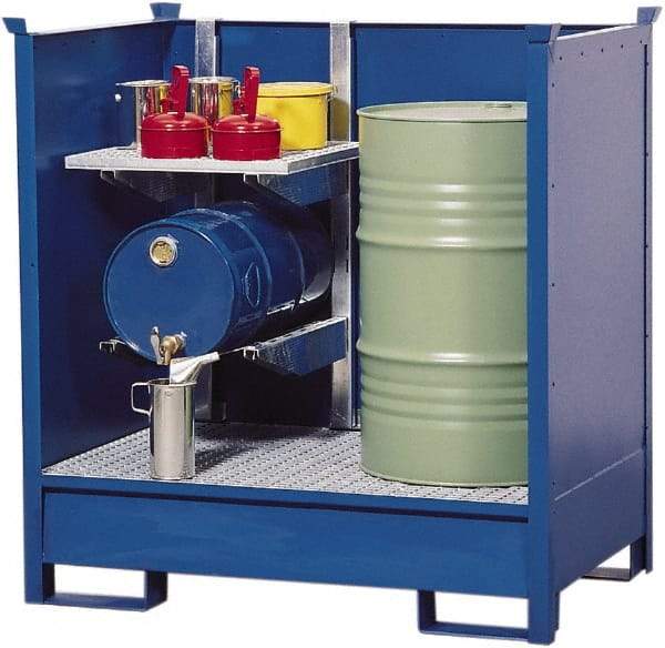 Denios - Mobile Spill Containment Type: Transport Pallet w/Side Walls Number of Drums: 2 - USA Tool & Supply