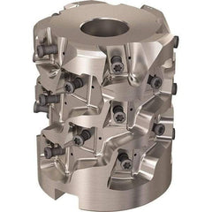 Seco - 25 Inserts, 2.4803" Cut Diam, 1.06" Arbor Diam, 58mm Max Depth of Cut, Indexable Square-Shoulder Face Mill - 90° Lead Angle, 2.9528" High, LOEX-12 Insert Compatibility, Through Coolant, Series Square T4-12 - USA Tool & Supply