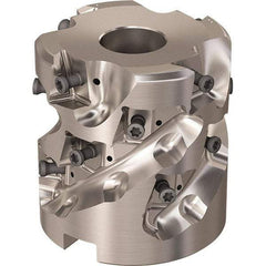 Seco - 16 Inserts, 2.4803" Cut Diam, 1.06" Arbor Diam, 46mm Max Depth of Cut, Indexable Square-Shoulder Face Mill - 90° Lead Angle, 2.5591" High, LOEX-12 Insert Compatibility, Through Coolant, Series Square T4-12 - USA Tool & Supply