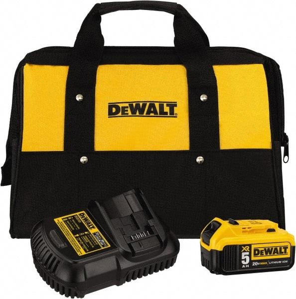 DeWALT - 20 Volt, 1 Battery Lithium-Ion Power Tool Charger - 1 hr to Charge, 20 Volt MAX Batteries Power Source, Battery Included - USA Tool & Supply