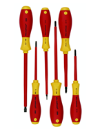Insulated Screwdrivers Slotted 4.5; 6.5mm Phillips #1; 2. Square #1; 2. 6 Piece Set - USA Tool & Supply