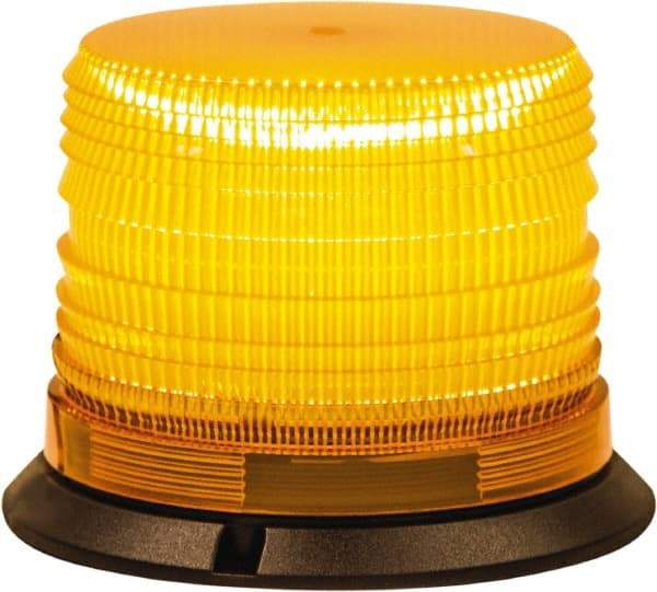 Buyers Products - 8 Flash Rate, 1" Pipe & 3-Bolt Mount Emergency Strobe Light Assembly - Powered by 12 to 24 Volts, Amber - USA Tool & Supply