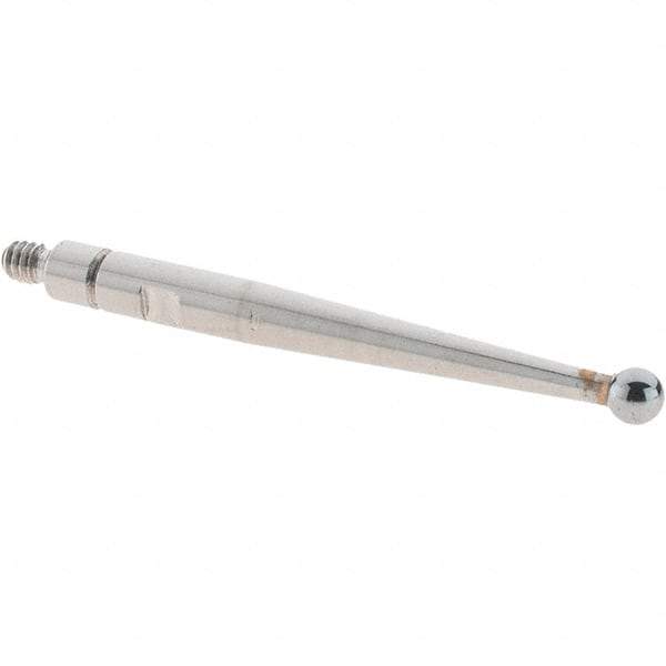 SPI - 2mm Ball Diam, Carbide, Ball Test Indicator Contact Point - 0.9" Contact Point Length, Use with Mitutoyo Test Indicators - USA Tool & Supply