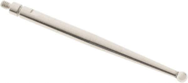 SPI - 2mm Ball Diam, Steel, Ball Test Indicator Contact Point - 1.336" Contact Point Length, Use with Mitutoyo Test Indicators - USA Tool & Supply