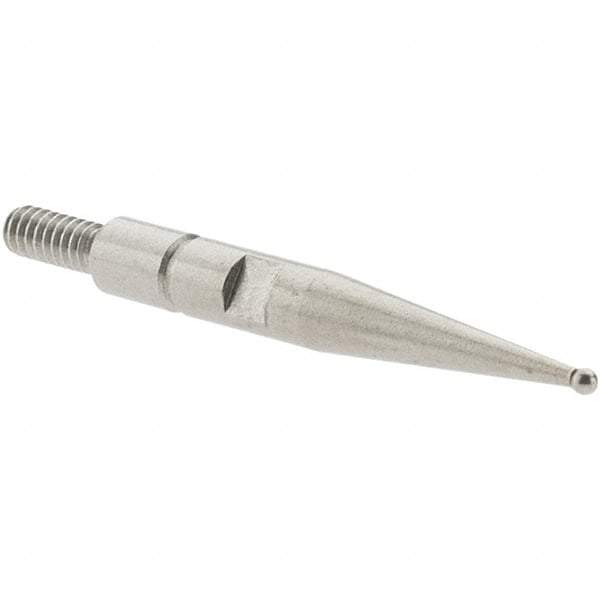 SPI - 0.8mm Ball Diam, Steel, Ball Test Indicator Contact Point - 0.688" Contact Point Length, Use with Interapid Test Indicators - USA Tool & Supply