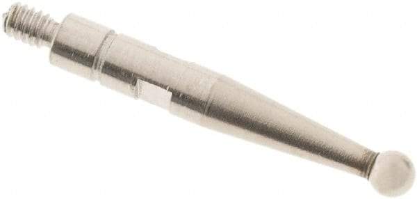 SPI - 2mm Ball Diam, Steel, Ball Test Indicator Contact Point - 0.606" Contact Point Length, Use with Mitutoyo Test Indicators - USA Tool & Supply