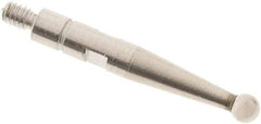 SPI - 2mm Ball Diam, Steel, Ball Test Indicator Contact Point - 0.606" Contact Point Length, Use with Mitutoyo Test Indicators - USA Tool & Supply