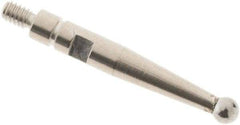 SPI - 2mm Ball Diam, Carbide, Ball Test Indicator Contact Point - 0.606" Contact Point Length, Use with Mitutoyo Test Indicators - USA Tool & Supply