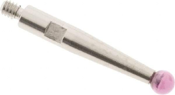 SPI - 2mm Ball Diam, Ruby, Ball Test Indicator Contact Point - 0.497" Contact Point Length, Use with Tesa Test Indicators - USA Tool & Supply