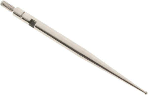 SPI - 0.8mm Ball Diam, Carbide, Ball Test Indicator Contact Point - 1.45" Contact Point Length, Use with Interapid Test Indicators - USA Tool & Supply