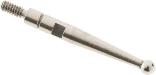 SPI - 2mm Ball Diam, Steel, Ball Test Indicator Contact Point - 0.688" Contact Point Length, Use with Interapid Test Indicators - USA Tool & Supply