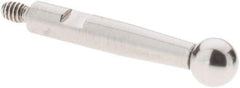 SPI - 3mm Ball Diam, Steel, Ball Test Indicator Contact Point - 1.437" Contact Point Length, Use with Brown & Sharpe Test Indicators - USA Tool & Supply