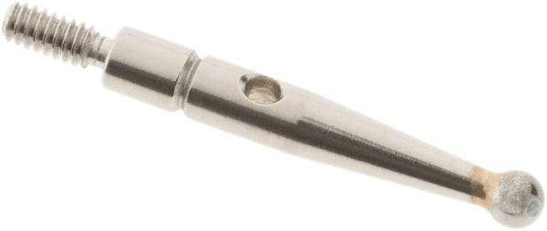 SPI - 2mm Ball Diam, Carbide, Ball Test Indicator Contact Point - 0.572" Contact Point Length, Use with Compac Test Indicators - USA Tool & Supply
