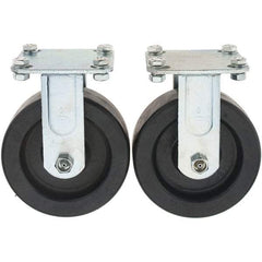 Value Collection - 6" Diam x 2" Wide x 7-39/64" OAH Top Plate Mount Rigid Caster - Polypropylene, 1,000 Lb Capacity, Sleeve Bearing, 3-7/8 x 4-1/2" Plate - USA Tool & Supply