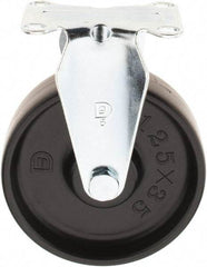 Value Collection - 5" Diam x 1-1/4" Wide x 6-15/64" OAH Top Plate Mount Rigid Caster - Polypropylene, 300 Lb Capacity, Sleeve Bearing, 2-3/8 x 3-5/8" Plate - USA Tool & Supply