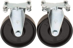 Value Collection - 5" Diam x 1-1/4" Wide x 6-15/64" OAH Top Plate Mount Rigid Caster - Polypropylene, 250 Lb Capacity, Sleeve Bearing, 2-3/8 x 3-5/8" Plate - USA Tool & Supply