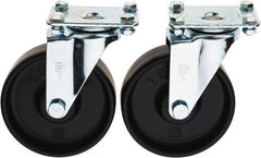 Value Collection - 5" Diam x 1-1/4" Wide x 6-15/64" OAH Top Plate Mount Swivel Caster - Polypropylene, 250 Lb Capacity, Sleeve Bearing, 2-1/2 x 3-3/4" Plate - USA Tool & Supply