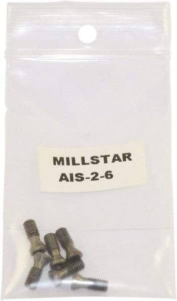 Millstar - Torx Insert Screw for Indexable Milling Cutters - M12 Thread, Industry Std AIS-2-6, For Use with End Mills - USA Tool & Supply