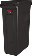 Rubbermaid - 23 Gal Brown Rectangle Trash Can - Polyethylene, None Graphic, 30" High x 22" Long x 11" Wide, Lid Not Included - USA Tool & Supply