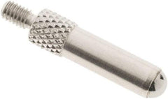 SPI - #4-48, 4mm Ball Diam, Carbide Cupped Ball Contact Point - 3/4" Contact Point Length, Use with Dial Indicators - USA Tool & Supply
