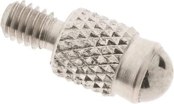 SPI - #4-48, 4mm Ball Diam, Carbide Cupped Ball Contact Point - 0.28" Contact Point Length, Use with Dial Indicators - USA Tool & Supply