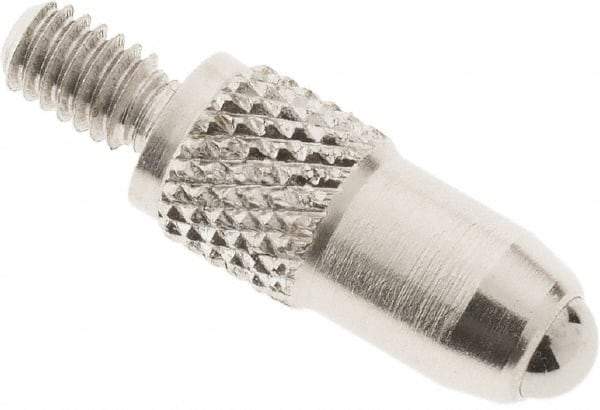 SPI - #4-48, 3mm Ball Diam, Carbide Cupped Ball Contact Point - 1/2" Contact Point Length, Use with Dial Indicators - USA Tool & Supply