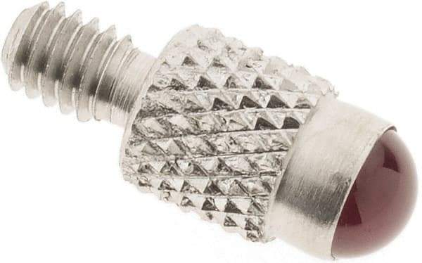 SPI - #4-48, 4mm Ball Diam, Ruby Cupped Ball Contact Point - 0.28" Contact Point Length, Use with Dial Indicators - USA Tool & Supply
