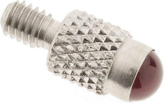 SPI - #4-48, 4mm Ball Diam, Ruby Cupped Ball Contact Point - 0.28" Contact Point Length, Use with Dial Indicators - USA Tool & Supply