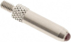 SPI - #4-48, 3mm Ball Diam, Ruby Cupped Ball Contact Point - 3/4" Contact Point Length, Use with Dial Indicators - USA Tool & Supply