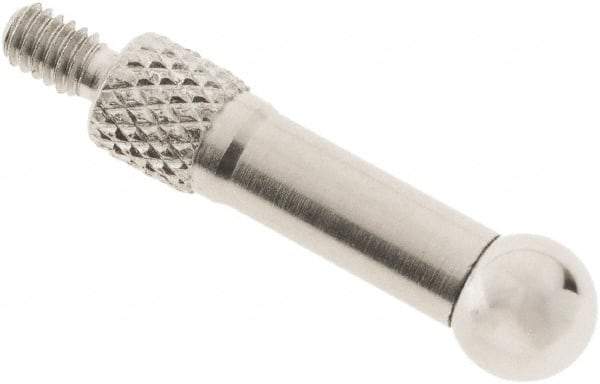 SPI - #4-48, 7/32" Ball Diam, Chrome Alloy Steel Ball Needle Contact Point - 3/4" Contact Point Length, Use with Dial Indicators - USA Tool & Supply