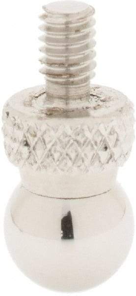 SPI - #4-48, 1/4" Ball Diam, Chrome Alloy Steel Ball Contact Point - 3/4" Contact Point Length, Use with Dial Indicators - USA Tool & Supply