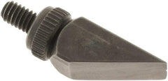 SPI - #4-48, Black Oxide Steel Offset Chisel Contact Point - 5/8" Contact Point Length, Use with Dial Indicators - USA Tool & Supply