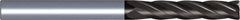 Kennametal - 3/4", 2-1/4" LOC, 3/4" Shank Diam, 5" OAL, 4 Flute, Solid Carbide Square End Mill - Single End, TiAlN Finish, Spiral Flute, 30° Helix, Centercutting, Right Hand Cut, Right Hand Flute - USA Tool & Supply