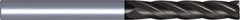 Kennametal - 3mm, 9.5mm LOC, 3mm Shank Diam, 38mm OAL, 4 Flute, Solid Carbide Square End Mill - Single End, TiAlN Finish, Spiral Flute, 30° Helix, Centercutting, Right Hand Cut, Right Hand Flute - USA Tool & Supply