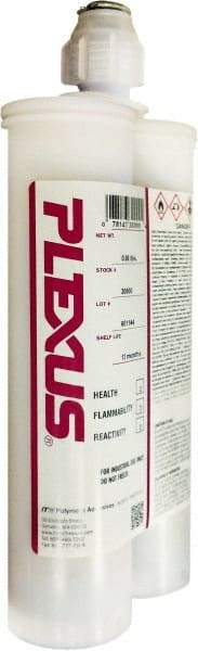 Plexus - 400 mL Cartridge Two Part Adhesive - 3 to 6 min Working Time, 60°F - USA Tool & Supply