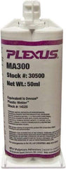 Plexus - 50 mL Cartridge Two Part Adhesive - 3 to 6 min Working Time, 60°F - USA Tool & Supply