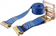 Erickson Manufacturing - 20' Long x 2" Wide, 3,500 Lb Basket Capacity, Polyester & Steel Web Sling - Blue - USA Tool & Supply