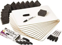 Charles Leonard - 12" High x 9" Wide Dry Erase - Melamine, Includes (12) Boards, (12) Felt Eraser & (12) Black Dry Erase Markers - USA Tool & Supply
