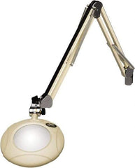 O.C. White - 43 Inch, Spring Suspension, Clamp on, LED, White, Magnifying Task Light - 8 Watt, 7.5 and 15 Volt, 2x Magnification, 5 Inch Long - USA Tool & Supply