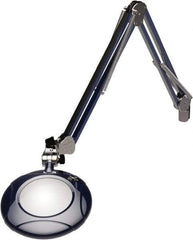 O.C. White - 43 Inch, Spring Suspension, Clamp on, LED, Spectre Blue, Magnifying Task Light - 8 Watt, 7.5 and 15 Volt, 2x Magnification, 5 Inch Long - USA Tool & Supply