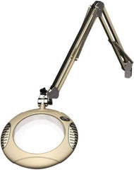 O.C. White - 43 Inch, Spring Suspension, Clamp on, LED, Shadow White, Magnifying Task Light - 8 Watt, 7.5 and 15 Volt, 2x Magnification, 5-1/4 Inch Wide, 7-1/2 Inch Long - USA Tool & Supply