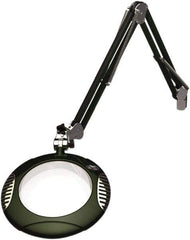 O.C. White - 43 Inch, Spring Suspension, Clamp on, LED, Racing Green, Magnifying Task Light - 8 Watt, 7.5 and 15 Volt, 2x Magnification, 5-1/4 Inch Wide, 7-1/2 Inch Long - USA Tool & Supply