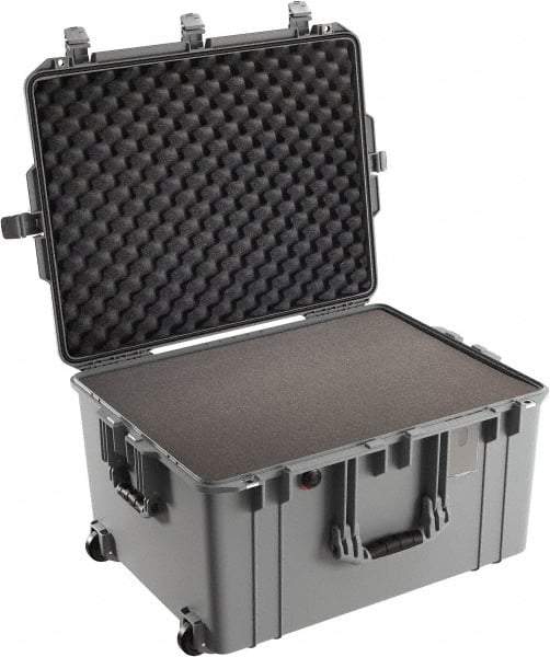 Pelican Products, Inc. - 20-21/32" Wide x 14-7/8" High, Aircase w/Foam & Wheels - Silver - USA Tool & Supply