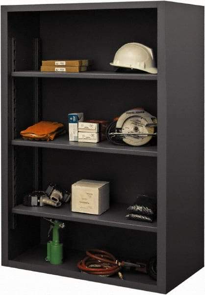 Durham - 3 Shelves, 2,550 Lb Capacity, Closed Shelving System - 48" Wide x 18" Deep x 60" High, Gray - USA Tool & Supply
