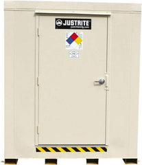 Justrite - 9 Drum, 168 Gal Sump Capacity, Locker - 8' Long x 7-1/2' Wide x 8.08' High, Galvanized Steel - USA Tool & Supply