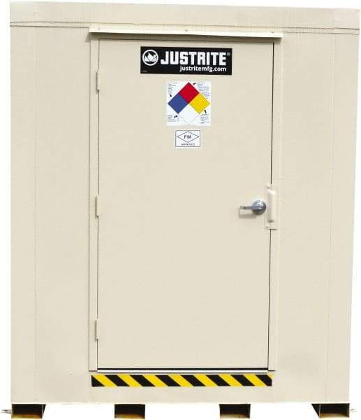 Justrite - 2 Drum, 88 Gal Sump Capacity, Locker - 6' Long x 3-1/2' Wide x 6.25' High, Galvanized Steel - USA Tool & Supply