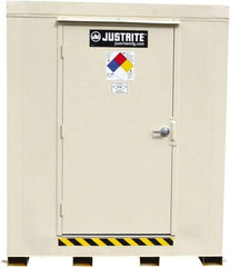 Justrite - 16 Drum, 272 Gal Sump Capacity, Locker - 10' Long x 9-1/2' Wide x 8.08' High, Galvanized Steel - USA Tool & Supply