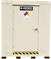 Justrite - 12 Drum, 205 Gal Sump Capacity, Locker - 7.33' Long x 10' Wide x 8' High, Galvanized Steel - USA Tool & Supply